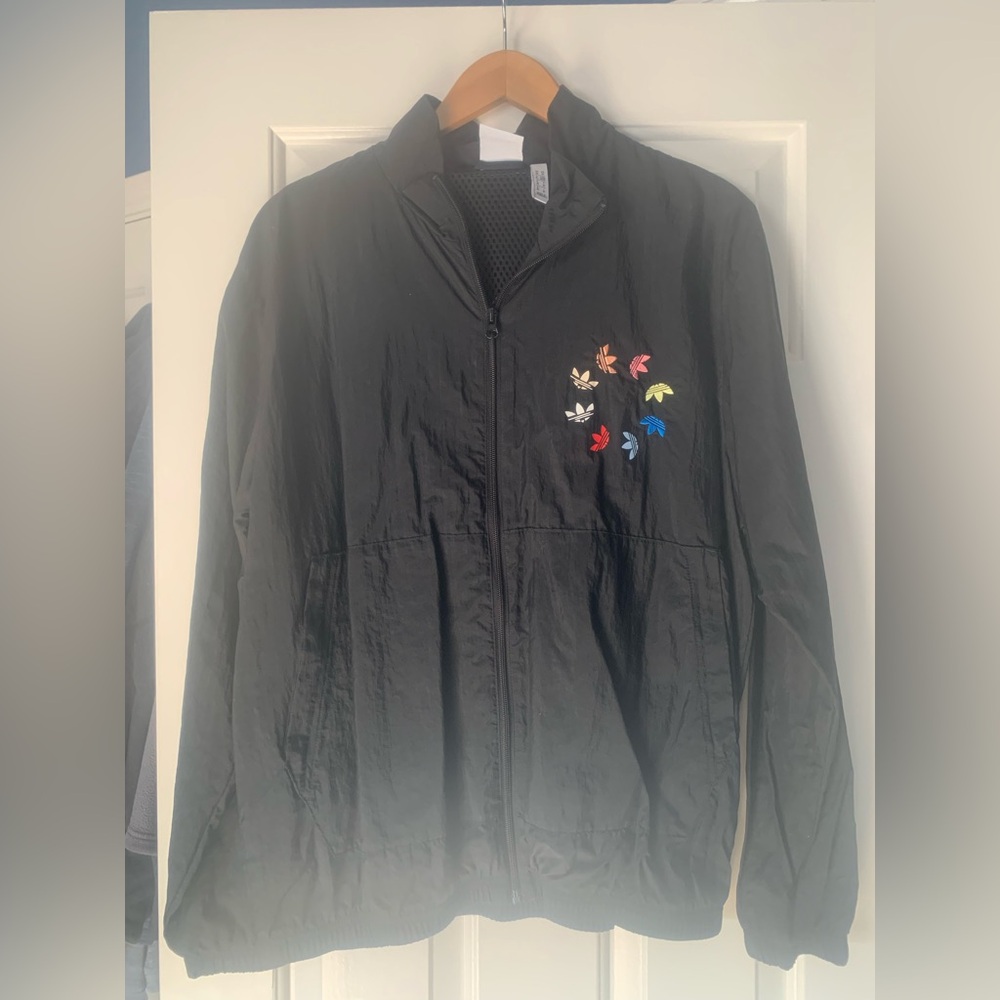 Adidas Black Jacket with Embroidered Accents